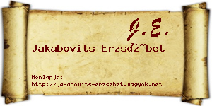 Jakabovits Erzsébet névjegykártya