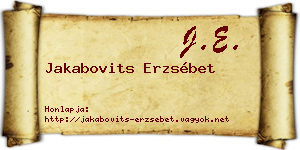 Jakabovits Erzsébet névjegykártya