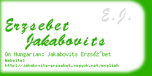 erzsebet jakabovits business card